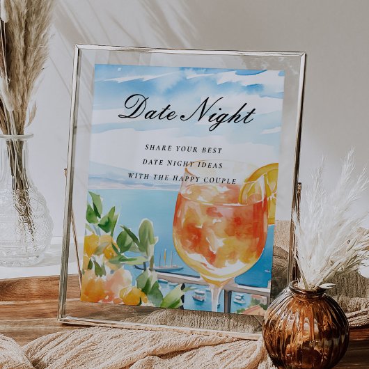 Datum Nacht Ideeën Aperol Spritz Vrijgezellenfeest Poster