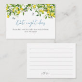 Datum Nacht Ideeën | Citroen Vrijgezellenfeest Informatiekaartje (Voorkant / Achterkant)