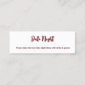 datum nacht ideeën trouwteken mini visitekaartje (Voorkant)