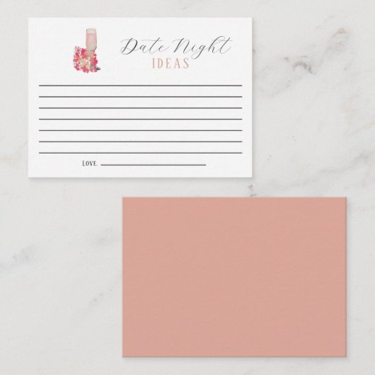 Datum Nacht Ideeën Vrijgezellenfeest Petals & Pros Advieskaart (Voorkant / Achterkant)