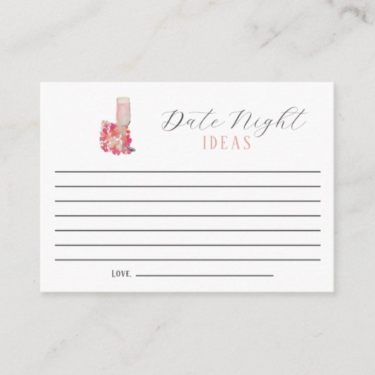 Datum Nacht Ideeën Vrijgezellenfeest Petals & Pros Advieskaart (Voorkant)