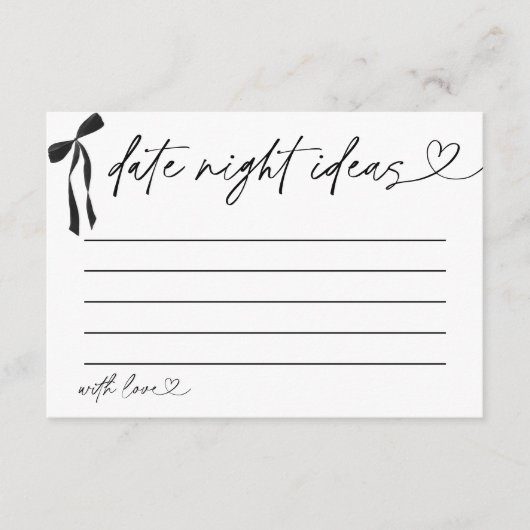 Datum Nacht Ideeën Vrijgezellenfeest Spel Black Bo Informatiekaartje (Voorkant)