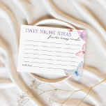 Datum Nacht Ideeën Vrijgezellenfeest Spel Vlinder Informatiekaartje<br><div class="desc">Date night cards Voeg een extra vleugje betovering toe aan je vrijgezellenfeest met onze 'He give her butterflies' Date Night Kaarten. Deze speciale kaarten zijn ontworpen om de toekomstige bruid tot de verbeelding te prikkelen en haar avonden te vullen met romance en avontuur. Als gasten bieden hun favoriete date-nachtideeën en...</div>