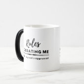 Datum Nacht Shirt, Grappige Dating Regels, Cat Reg Magische Mok (Voorkant links)