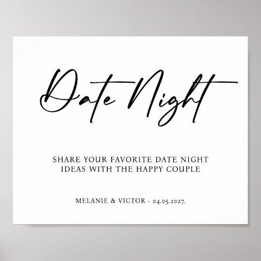 Datum Nacht Trouwteken Poster (Voorkant)