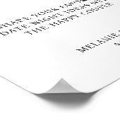 Datum Nacht Trouwteken Poster (Hoek)