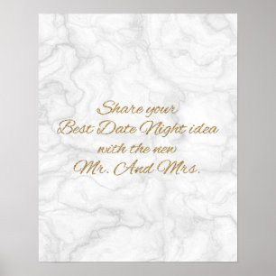 Datum Nachtelijke ideeën Marmer & Gold Vrijgezelle Poster