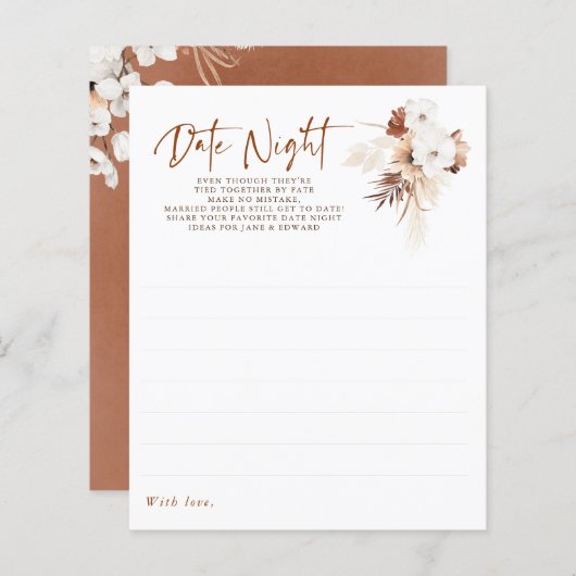Datum nachtelijke ideeën voor paar of bride - Terr (Voorkant / Achterkant)