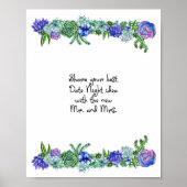 Datum nachtend ideaal teken Succulent Poster (Voorkant)