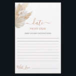 Datum Nachtideeën pampas gras vrijgezellenfeest ca<br><div class="desc">Pampas Grass Boho chic date night Ideeën vrijgezellenfeest game card</div>