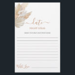 Datum Nachtideeën pampas gras vrijgezellenfeest ca<br><div class="desc">Pampas Grass Boho chic date night Ideeën vrijgezellenfeest game card</div>