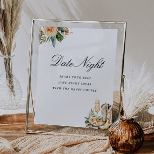 Datum Night Boots en Bubbly Vrijgezellenfeest Sign Poster