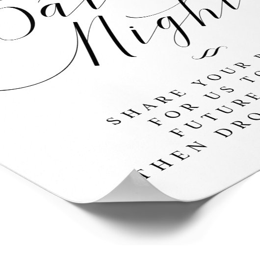 Datum Night Mason Jar Hearts Script Weddenschap Poster (Hoek)