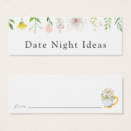 Datum Night Wildflower Bridal Tea Idea Card Mini Visitekaartjes
