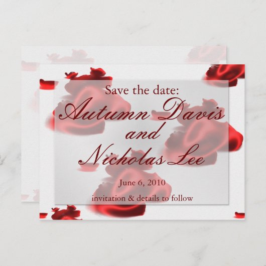 Datum opslaan:... aankondigingskaart (Voorkant / Achterkant)