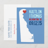 Datum opslaan -  - Delaware Aankondigingskaart (Voorkant / Achterkant)