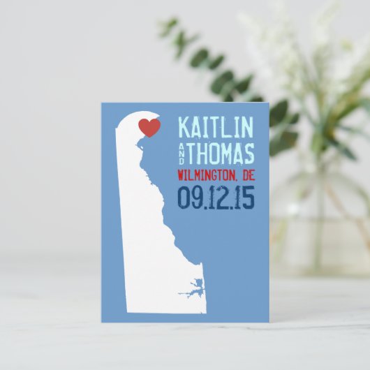 Datum opslaan -  - Delaware Aankondigingskaart (Staand voorkant)