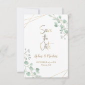 Datum opslaan groen waterverf gouden lijst kaart (Voorkant)