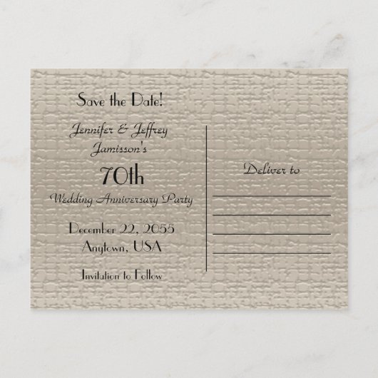 Datum opslaan Jubileum fotouitnodiging Aankondigingskaart (Achterkant)