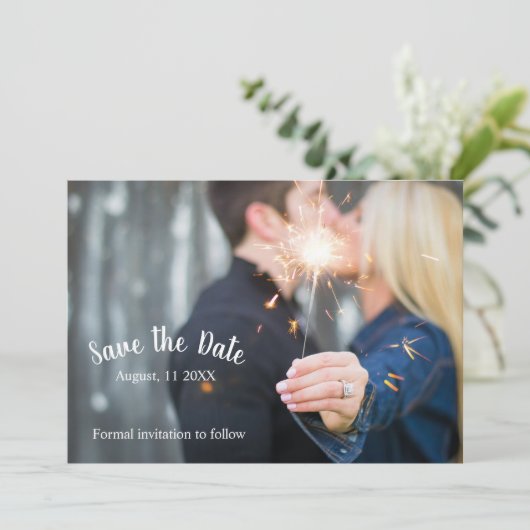 Datum opslaan - Sparkler Save The Date (Staand voorkant)