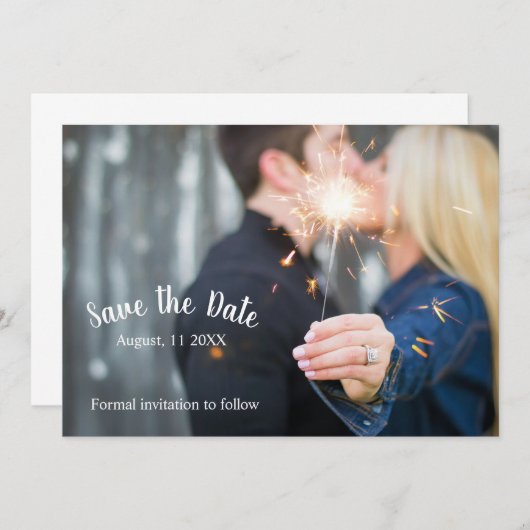 Datum opslaan - Sparkler Save The Date (Voorkant / Achterkant)
