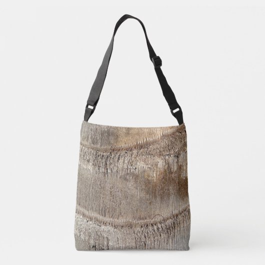 Datum Palm Tree Trunk Texture Close-up Foto Afbeel Crossbody Tas (Achterkant)
