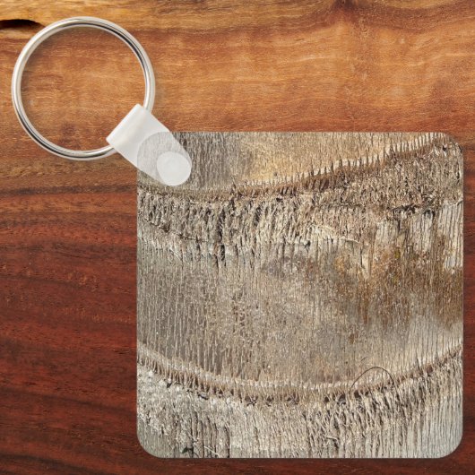 Datum Palm Tree Trunk Texture Close-up Foto Afbeel Sleutelhanger (Voorkant)