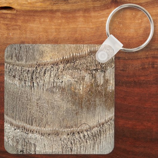 Datum Palm Tree Trunk Texture Close-up Foto Afbeel Sleutelhanger (Achterkant)