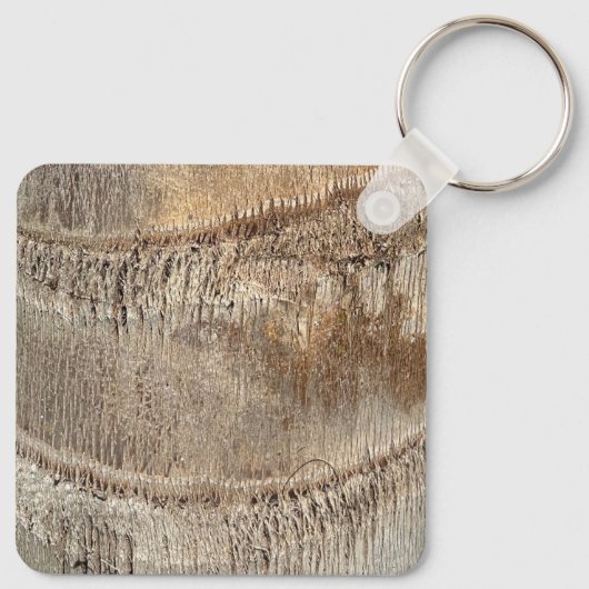 Datum Palm Tree Trunk Texture Close-up Foto Afbeel Sleutelhanger (Achterkant)