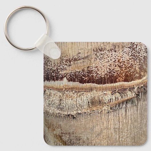 Datum Palm Tree Trunk Texture Close-up Foto Afbeel Sleutelhanger (Voorkant)