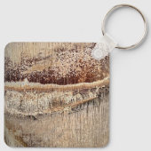 Datum Palm Tree Trunk Texture Close-up Foto Afbeel Sleutelhanger (Achterkant)