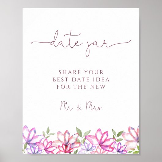 Datum Poster Jar Bridal Game (Voorkant)