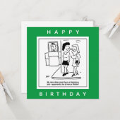 Datum Rijdt Een Wegwals Cartoon Kaart (Voorkant / Achterkant in situ)