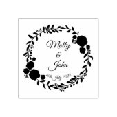 Datum Rustic Monogram Wreath Custom Wedding Rubberstempel (Afrduk)