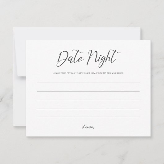 Datum Sonderbord bruiloft voor nachtelijke bericht Notitiekaartje (Voorkant)