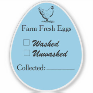 Datum sticker voor gewassen of ongewaschen eieren