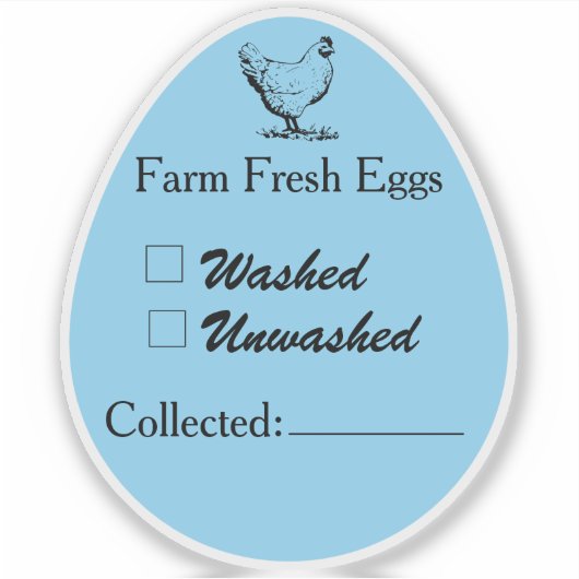 Datum sticker voor gewassen of ongewaschen eieren (Voorkant)