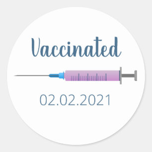 Datum vaccinatie ronde sticker