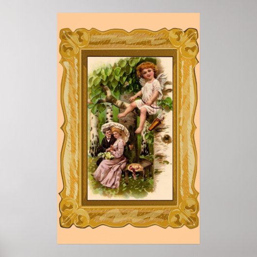 Datum valentijn en cupid poster (Voorkant)