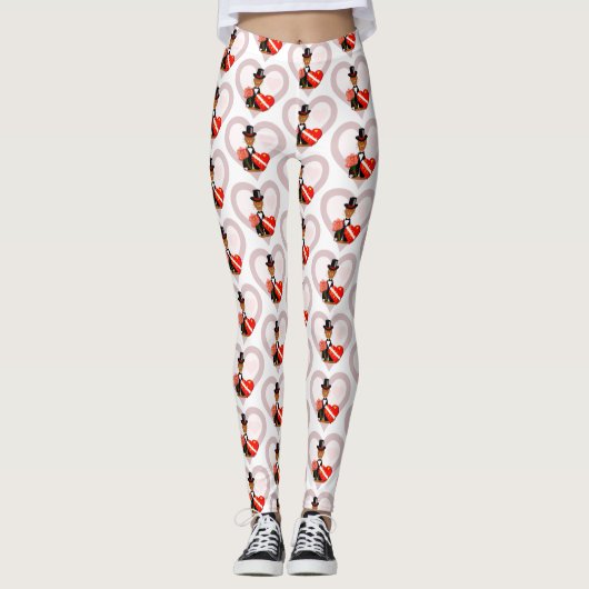 Datum Valentijnse Oliver met achtergrondbeen Leggings (Voorkant)