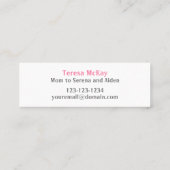 Datum van afspelen Mam Roepkaart Mini Visitekaartje (Achterkant)