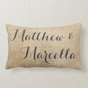 Datum van de Aangepaste huwelijksnamen van Burlap  Kussen