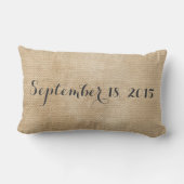 Datum van de Aangepaste huwelijksnamen van Burlap  Kussen (Achterkant)