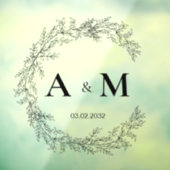 Datum van de bruinkoolmonogram van de legant raamsticker (Vel 3)