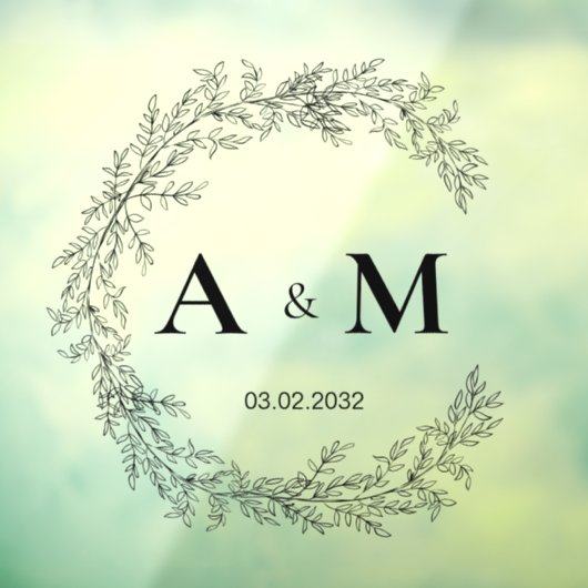 Datum van de bruinkoolmonogram van de legant raamsticker (Vel 3)