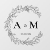 Datum van de bruinkoolmonogram van de legant raamsticker (Vel)