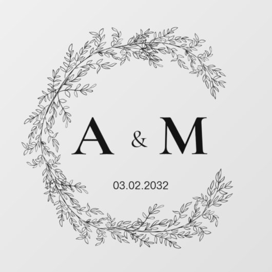 Datum van de bruinkoolmonogram van de legant raamsticker (Vel)