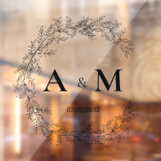 Datum van de bruinkoolmonogram van de legant raamsticker (Vel 2)