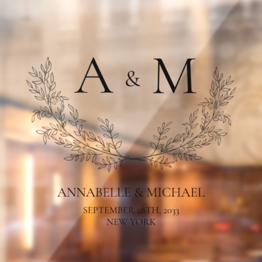 Datum van de bruinkoolmonogram van de legant raamsticker (Vel 2)