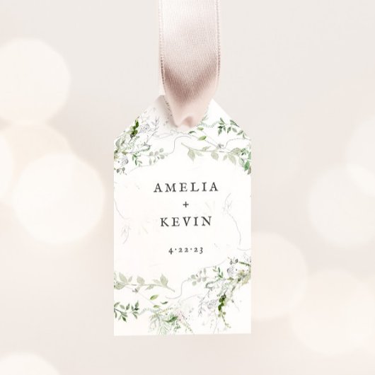 Datum van de speciale namen Elegant Earthy Greener Cadeaulabel